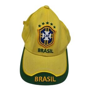 Brazil CBF Five Stars World Cup Soccer Yellow Green Baseball Cap Cotton Hat
